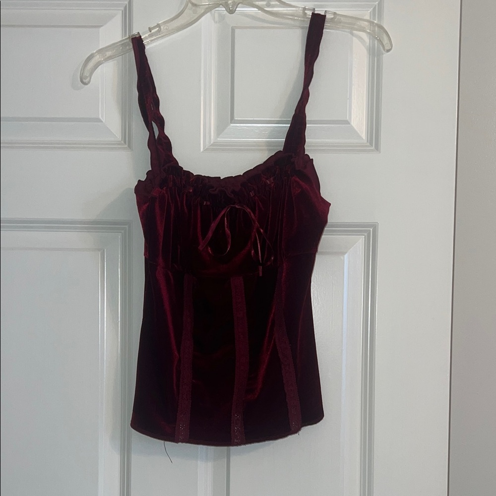 Express Burgundy Velvet Camisole Top